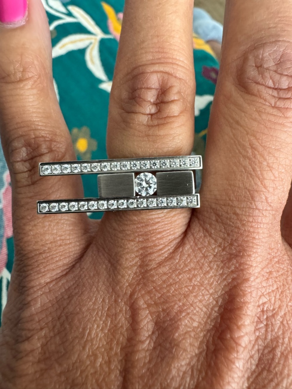 B Tiff Stackable Rings with Moissanite Stones